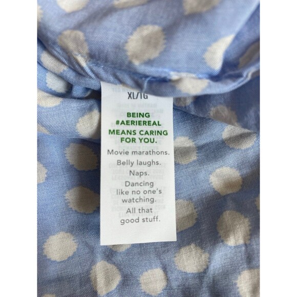 Aerie Blue Polka Dot Smocked Maxi Dress – XL NWT - Picture 6 of 8